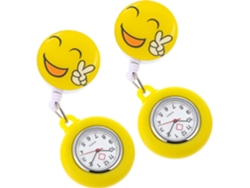 Reloj Bolsillo Enfermera Aleación Amarillo Diseño Dibujos Animados Juego 2 Piezas Solapa Accesorios Enfermería