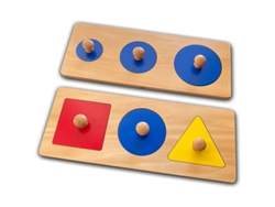 Rompecabezas De Madera Para Bebés Con Formas Geométricas Básicas, Juguete Educativo Montessori, 2 Piezas.