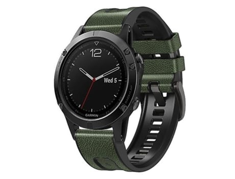 Correa De Reloj Inteligente Para Garmin Fenix 7, Correa De Reloj De Cuero De Silicona De Liberación Rápida Verde Militar VENISYMLIS