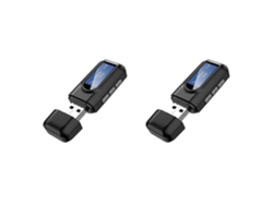 Transmissor E Receptor Bluetooth 5.0 Duplo Para Tv, Adaptador De Áudio Sem Fio Usb 2 Em 1 Com Tela Lcd Para Áudio Automotivo, Tv E Pc.