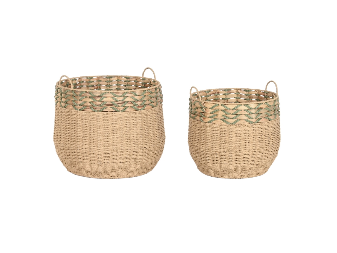 Set 2 Cesta Fibra Verde 50x50x44cm