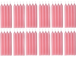 COM-FORT HOUSE- Vela de mesa Rosa - Pack velas de 48 Unidades - Velas Decorativas Sin Perfume - Velas para tu Hogar
