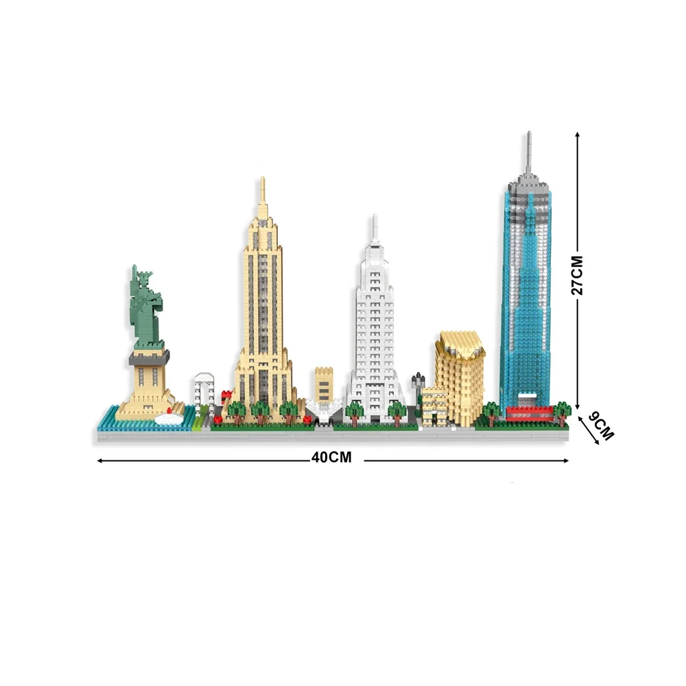 (horizonte De Nueva York) Juguete De Bloques De Construcción En Miniatura, Adecuado Para Adultos Y Niños.