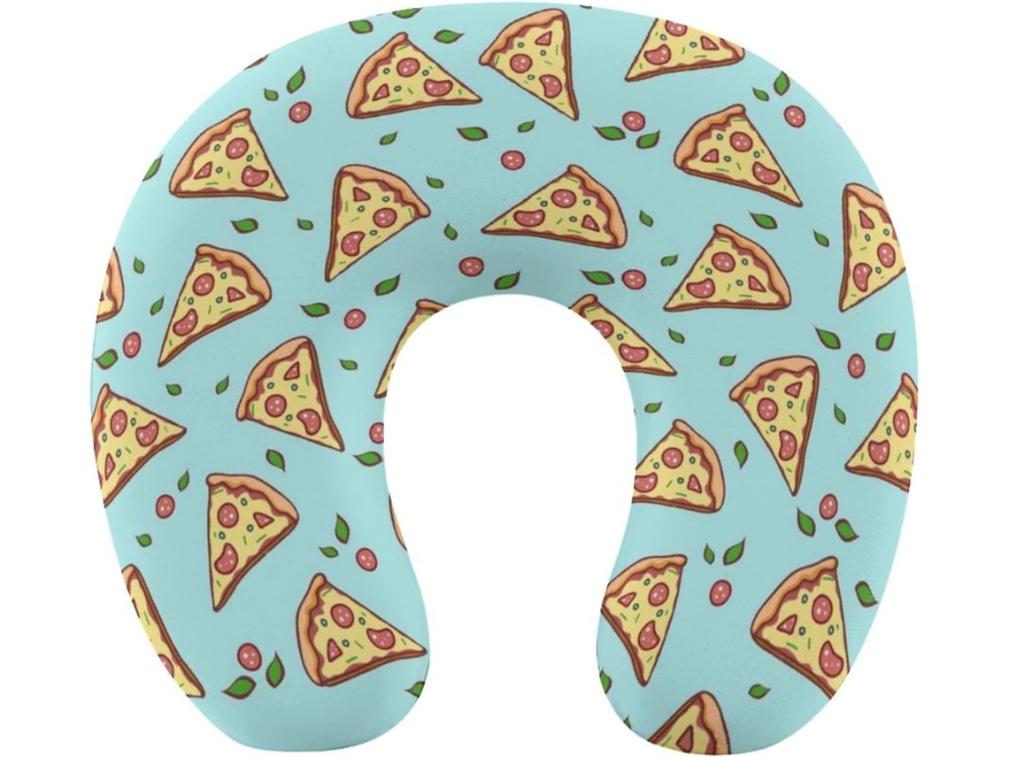 Almohada Viaje Forma Pizza, Espuma Viscoelástica Viscoelástica Fácil Relajación Cómodos Familia.brfácil