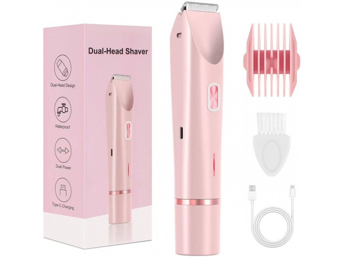 Recortadora depilatoria 2 en 1 para la zona del bikini con doble cuchilla - Ideal para mujeres - Práctica y segura