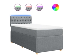 Maison Exclusive - Cama Box Spring Con Colchón Tela Gris Claro 100x200 Cm