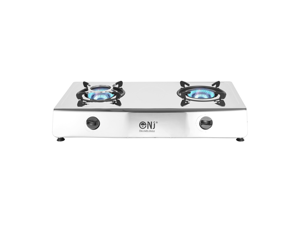 Estufa de gas NJ-200SD para interiores, 2 quemadores, acero inoxidable, portátil, para camping, GLP, 8 kW