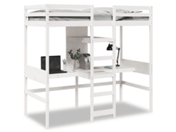 Cama Alta Sin Colchón 90x190 Cm Pino Macizo Blanco Dkd Home Decor