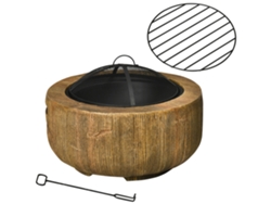 Tronco De Chimenea Para Fogata, Tapa De Mgo, Atizador Marrón
