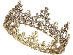 Nuobesty Tiara Redonda Barroca Vintage Ligera Y Cómoda De Aleación Blanca Para