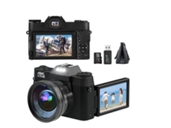 Cámara Digital SZSMART Compacta 4K 48Mp con Wifi Pantalla Ips de 3,0 180 Lente Gran Angular Lente Macro Zoom Digital 16X