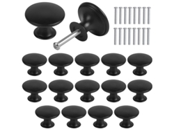 2026altiro-16 Tapas Para Extremos De Armarios, Tapas De Estilo Antiguo, Tiradores De Cajones De 30 Mm, Tapas Redondas Para Muebles, Color Negro.