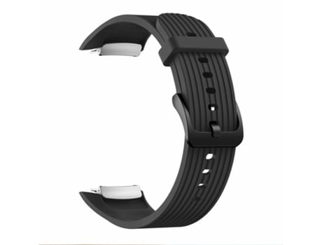 Correa de Silicona grano rayas verticales tamaño grande para Samsung Galaxy Gear Fit2 pro - negro