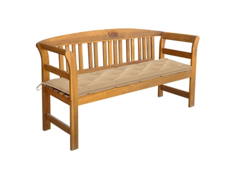 Banco de jardín VIDAXL Beige Madera de acacia (157x45x82.5 cm)