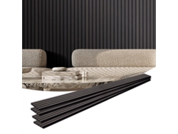 Paneles Acústicos Decorativos 4x240x20 cm en MDF Negro Tekmaquinas