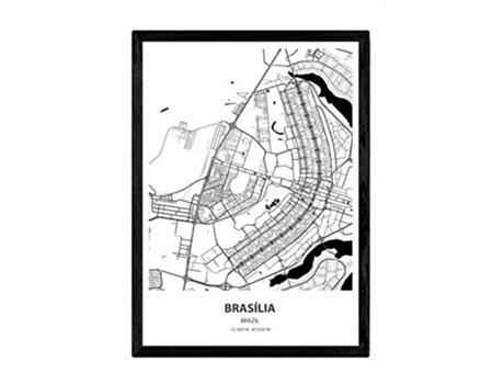 Poster NACNIC Mapa de Brasilia Brazil (A3)