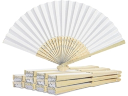 Omni-abanico De Boda, 12 Piezas Abanico De Papel Blanco, Decorativo Diy Para Bodas, Regalos Y Decoración De Pared