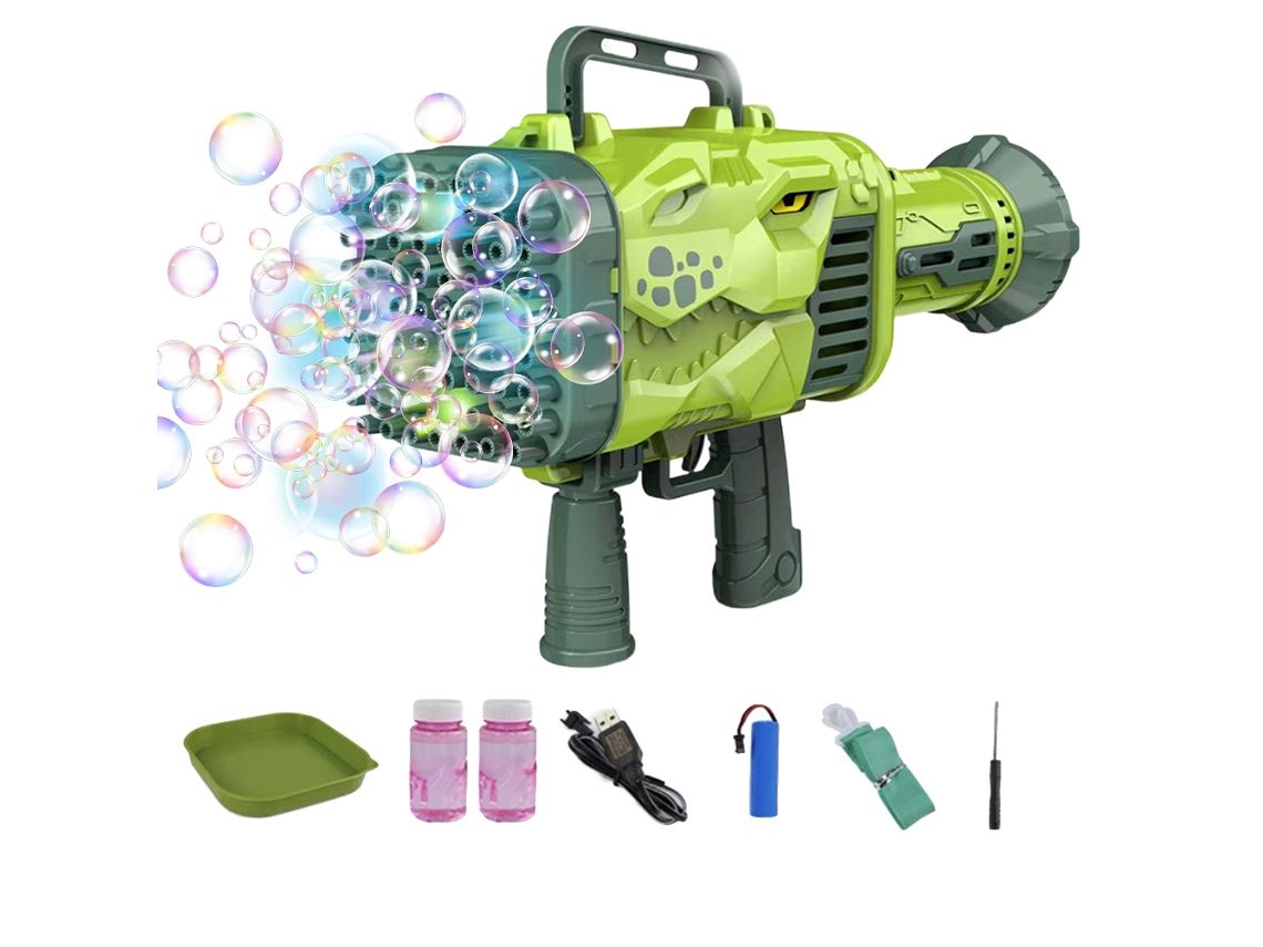 Máquina De Bolhas Automática Com Luz Led 32/64 Buracos Brinquedo Elétrico Infantil Presente De Aniversário
