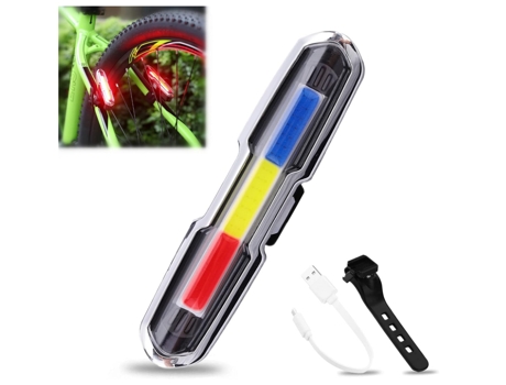 Luz trasera para bicicleta, luz LED nocturna para ciclismo, luz trasera de advertencia para bicicleta de montaña con 5 modos para seguridad en CHRO...