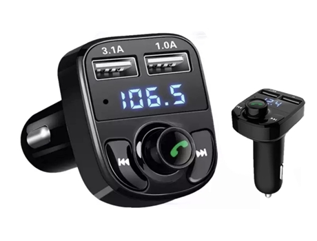 Transmisor FM inalámbrico Bluetooth para automóvil Reproductor de MP3 USB Cargador rápido para automóvil Receptor de radio para automóvil, llamadas...