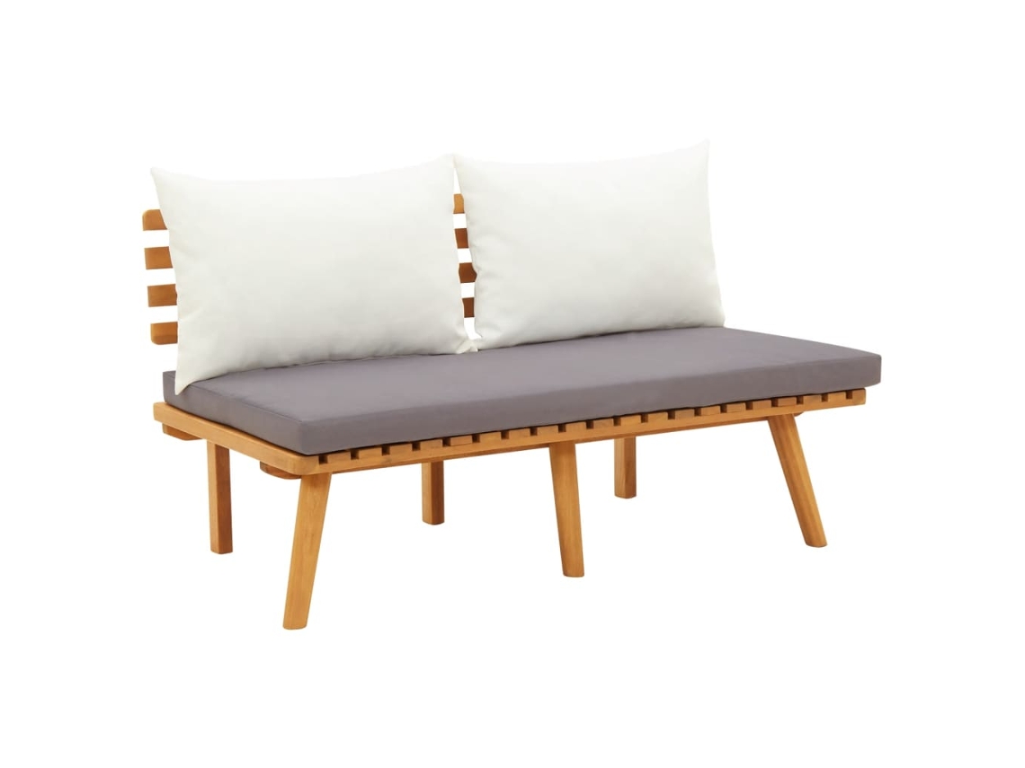 Lovely Home Banco de Jardín con Cojines 115 Cm Madera Acacia Maciza