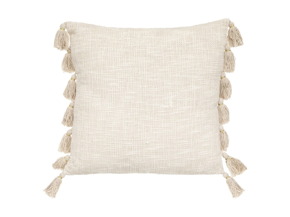 Cojín de poliéster beige 50x50x18cm MUEMUE
