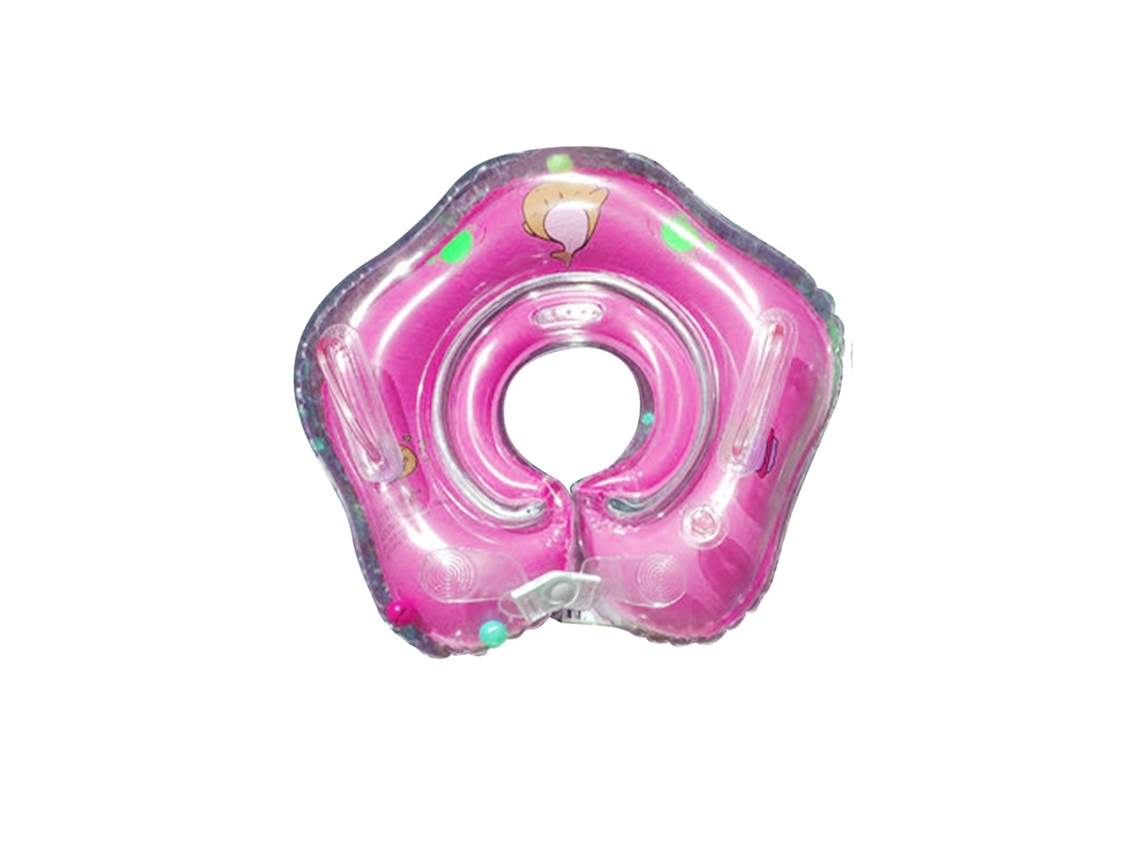 2026-flotador De Cuello Para Bebé Transparente De Pvc De Doble Capa Antiderrame Con Asas Seguras Para Bañera Interior Rosa