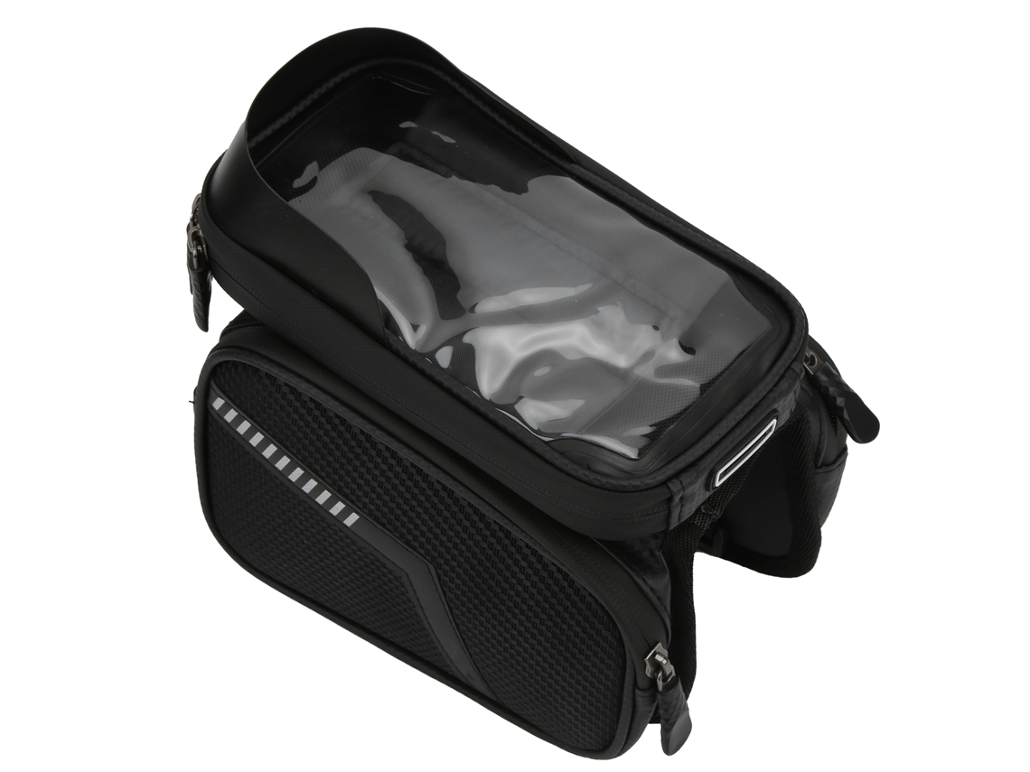Bolsa Delantera Para Bicicleta Impermeable Con Cremallera Doble Y Funda Para Teléfono, Bolsa De Tubo Superior Para Ciclismo