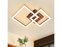 Zmh Lámpara De Techo Led De 14w Negra Diseño Moderno Luz Blanca Cálida 3000k Lámpara Cuadrada Para Salón Dormitorio