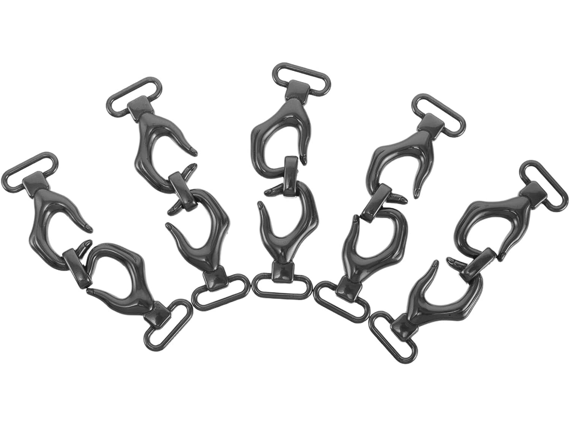 Juego De 5 Hebillas De Cinturón De Metal Color Gris Plomo, 7 Tamaños Pequeños Para Ropa.