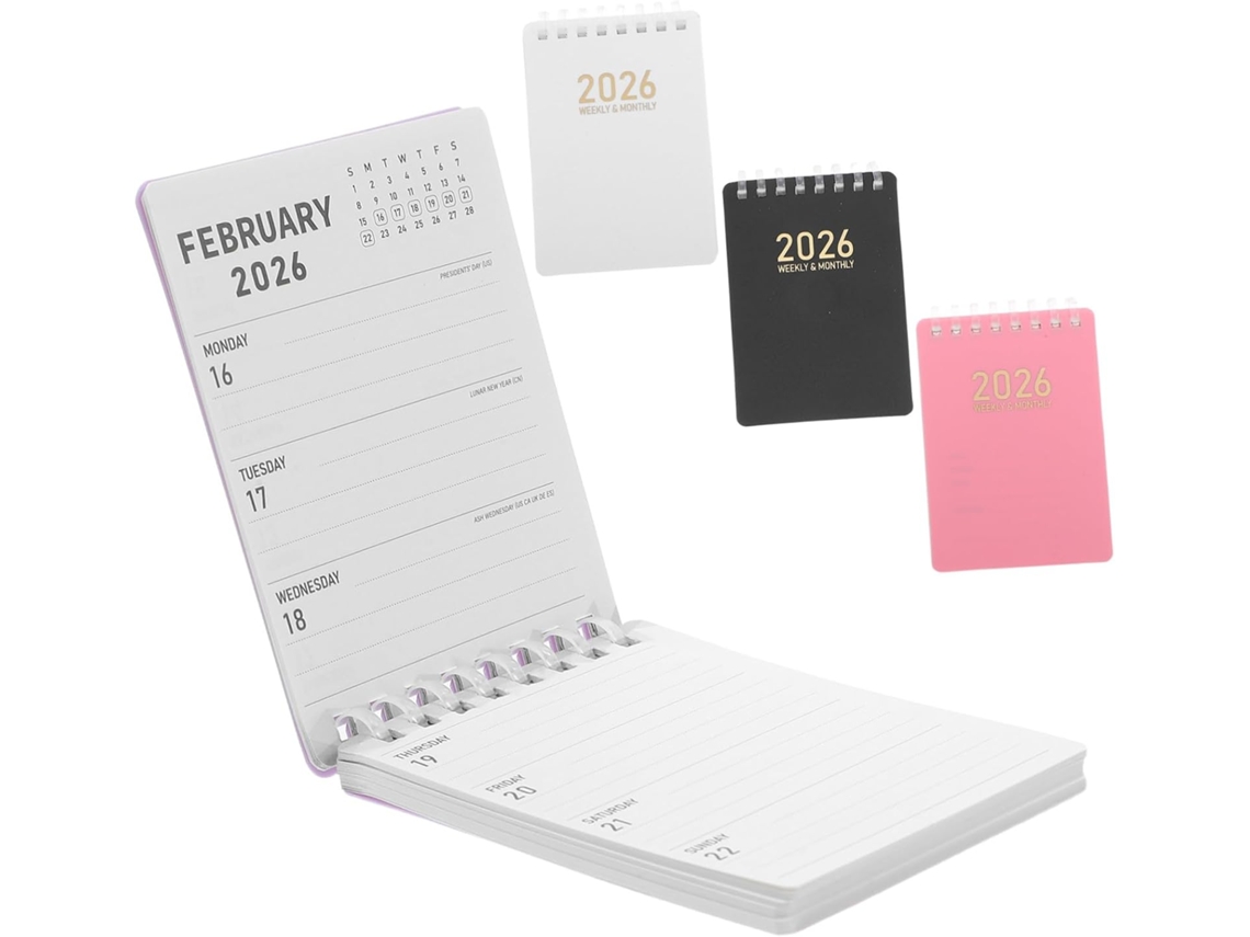 Cuaderno espiral pequeño, bloc de notas de bolsillo, planificador mensual, agenda, planificador diario Gokoco