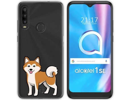 Carcasa Alcatel 1SE 2020 TUMUNDOSMARTPHONE Dibujos Transparente Perros 02 Multicolor