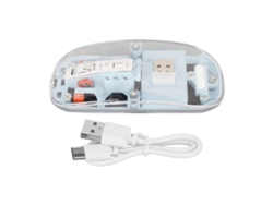 Ratón Inalámbrico Transparente Bluetooth 2.4g, 2400 Dpi, Rgb, Recargable, 400 Mah, Azul.