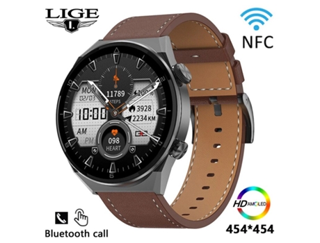 Reloj inteligente de negocios con pantalla HD de 454x454 para hombre, cargador inalámbrico NFC, reloj inteligente resistente al agua con Dial y lla...