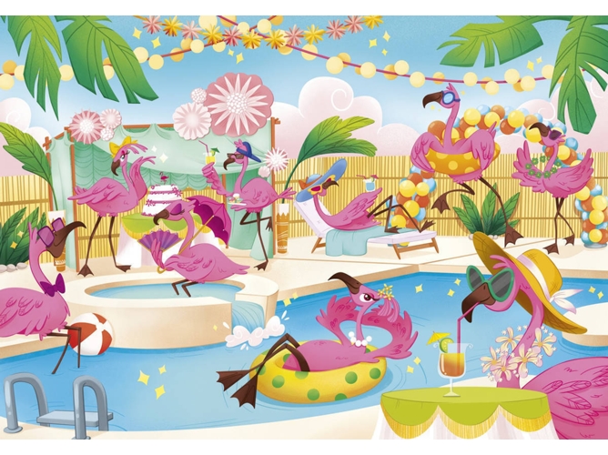 Puzzle CLEMENTONI Flamingos de Férias (104 Piezas)
