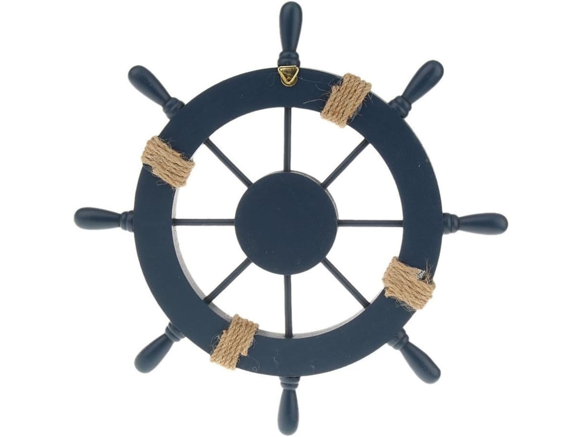 Colgante Timón Barco Madera 28 Estilo Mediterráneo Elegante Decoración Pared Interior Náutica Cm