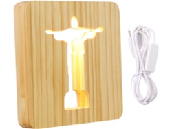 Lámpara de noche LED USB con efecto ilusión y lámpara decorativa de mesita de noche, luz cálida y con relieve. SFUSHOS