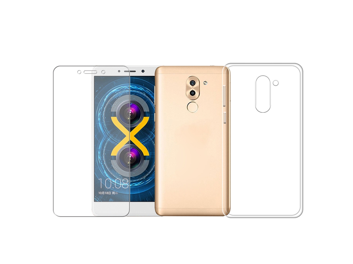 Conjunto De Protección Para Teléfono (carcasa Suave Tpu, Cristal Templado) Para Huawei Honor 6x