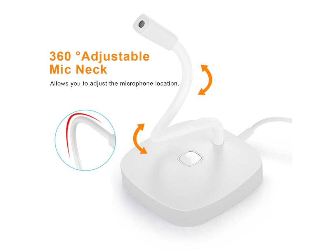 Micrófono Usb Para Ordenador Con Función De Silencio Táctil, Omnidireccional De 360°, Plug Play Para Pc, Portátil, Reuniones Y Juegos.