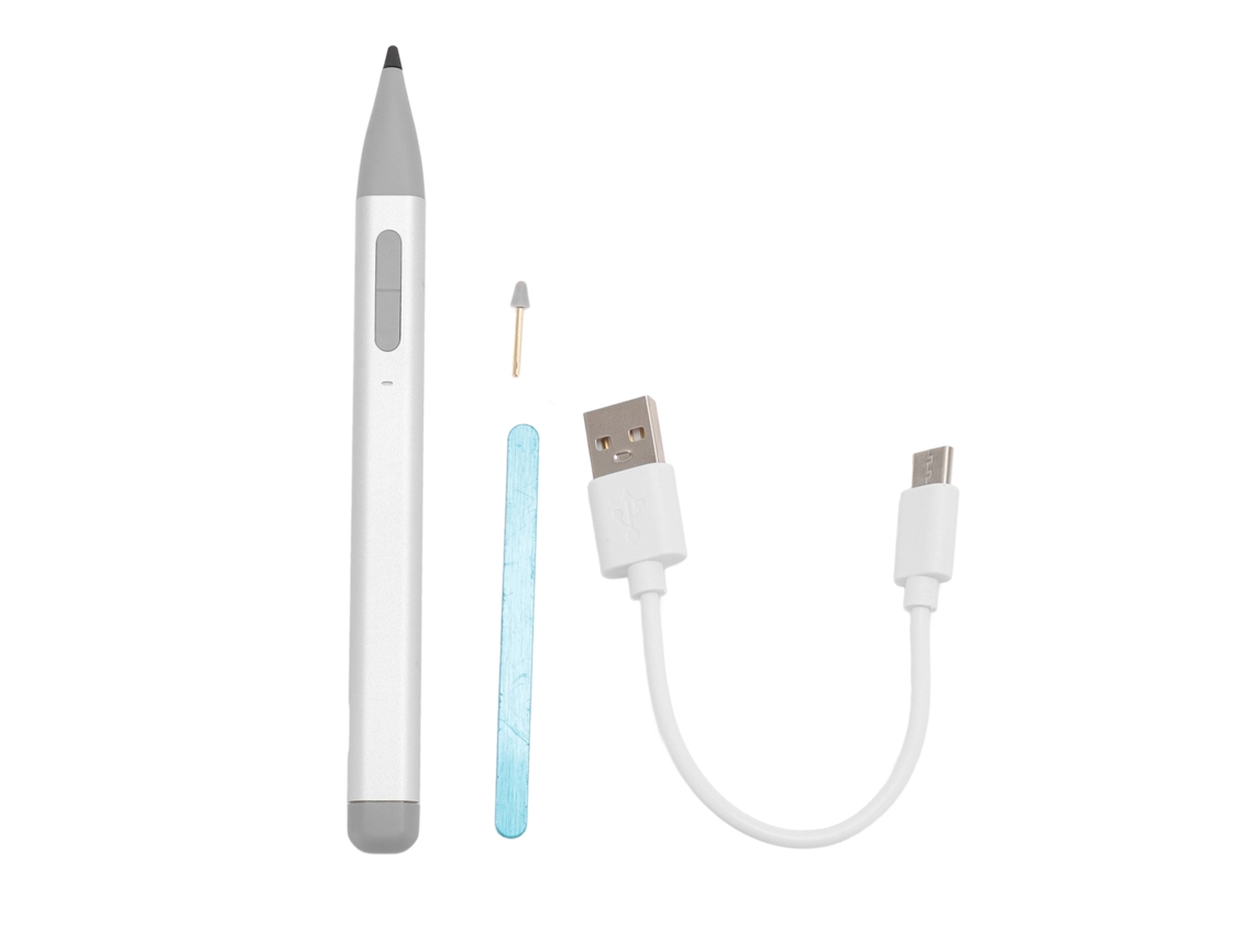 Caneta Stylus Magnética Touch Rechargeable Para Surface Pro X 9 8 7 6 5 4 3 Book 2 X1 Prata