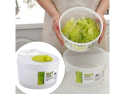 Centrifugadora de ensalada multifuncional de alta capacidad, escurridor de hojas y frutas para la cocina, con recipiente de drenaje.