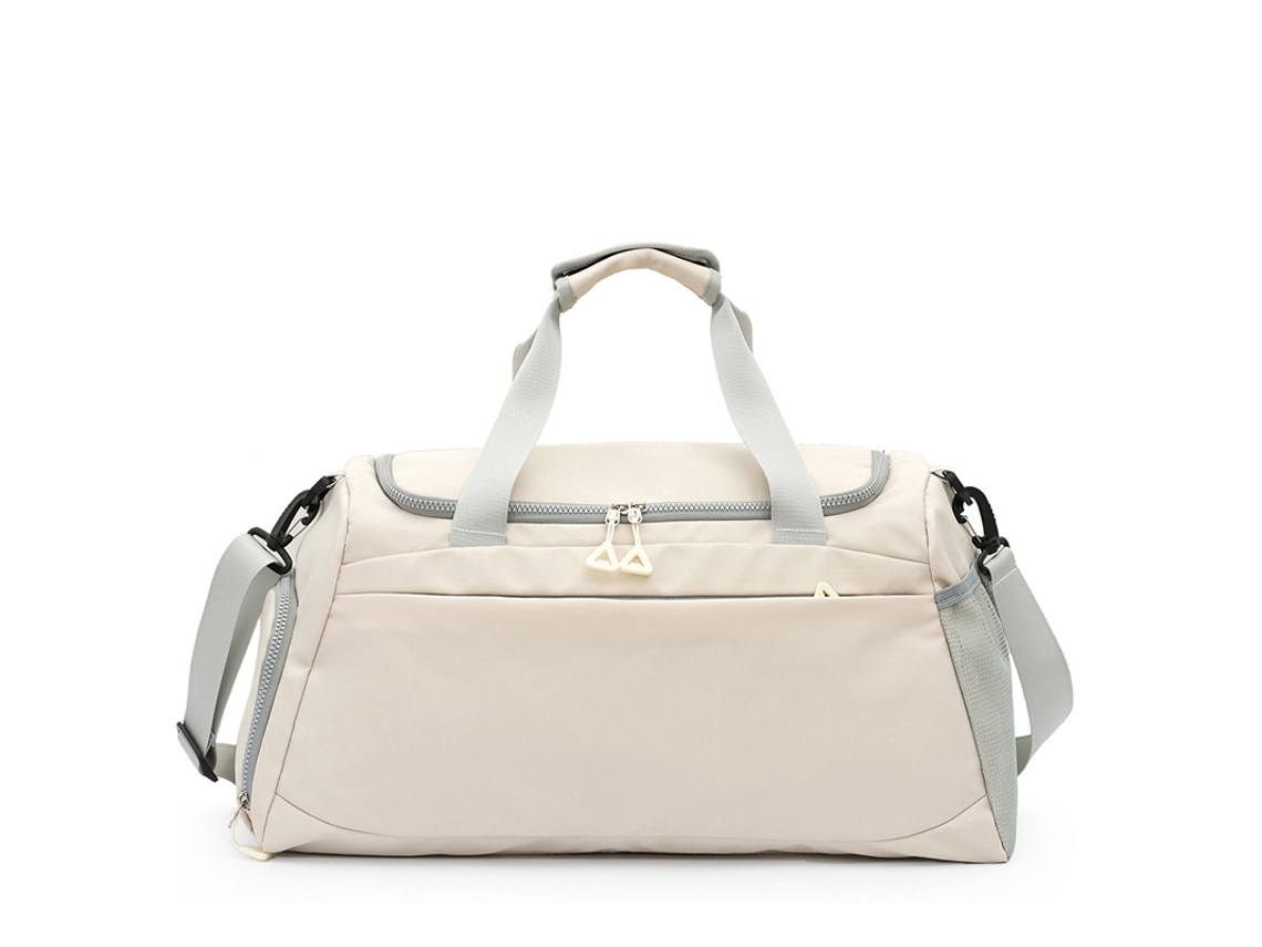 Bolsa deportiva Gertiz de gran capacidad para gimnasio con compartimento para zapatos y separación de ropa seca (blanca)