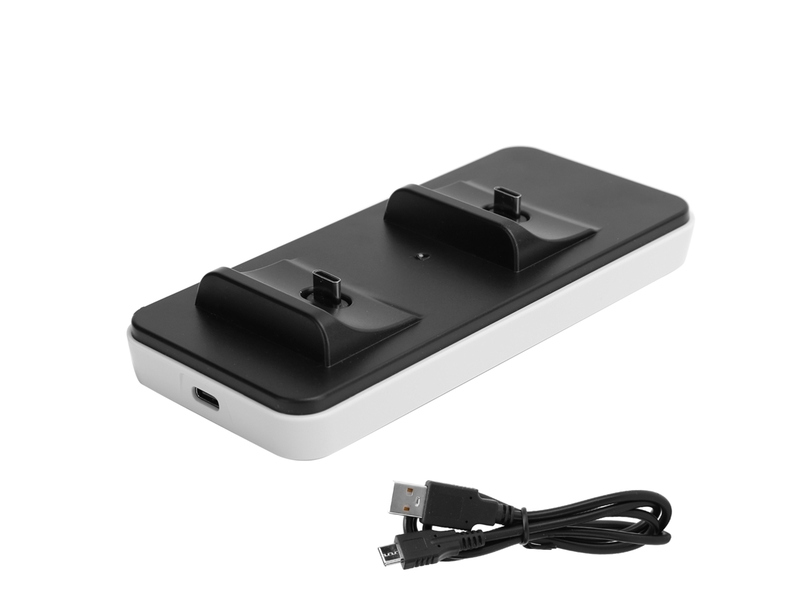 Cargador Inalámbrico Para Mando Doble Con Cabezal De Conversión De Contacto Para Ps5 Para Diferentes Aplicações E Usos