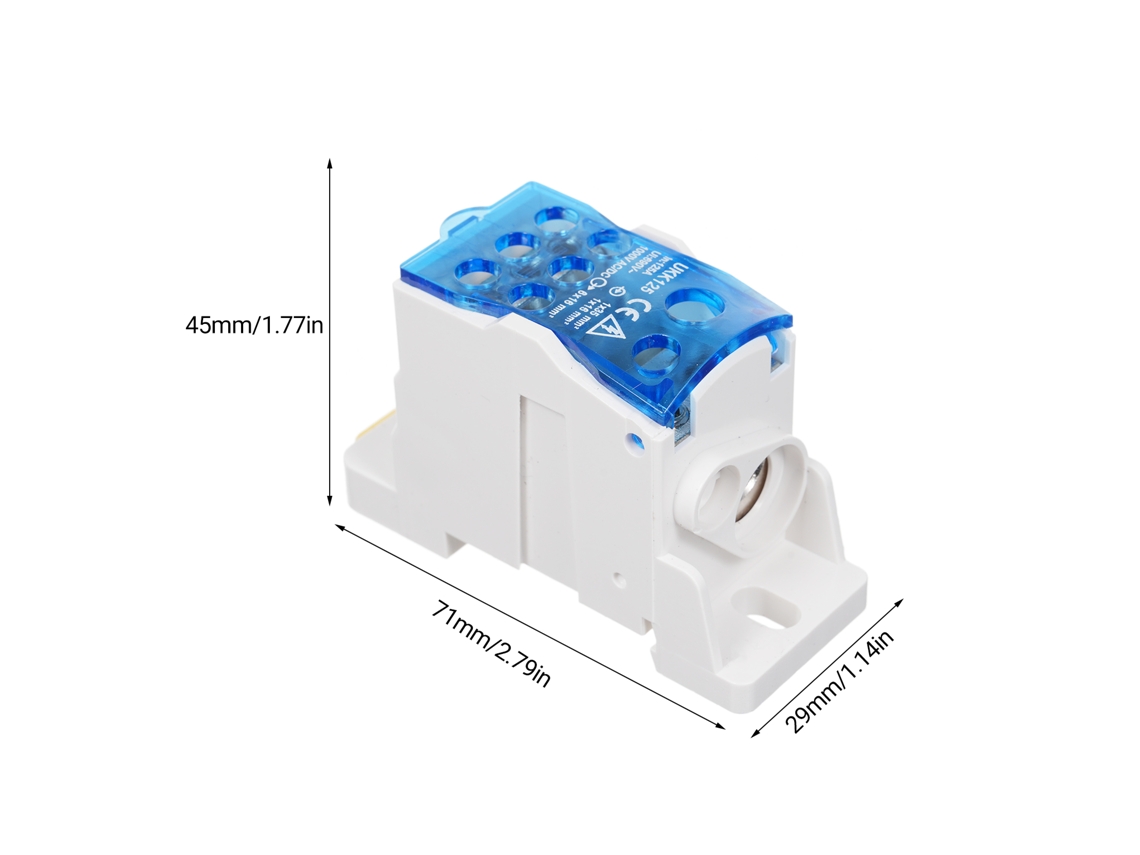 Caja De Distribución Ukk125a Con Tapa De Bloque De Bornes De Tornillo, Montaje En Carril Din, 6 Posiciones, Conector Divisor De Cables.