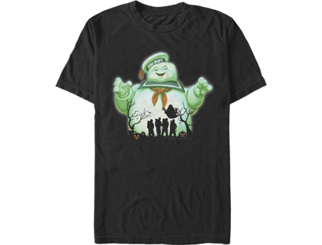 Camiseta Unisexo DEEPSTONE Stay Puft Halloween Ghostbusters Negro (S)