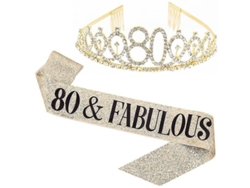 Conjunto De Diadema Y Tiara Con Diamantes De Imitación Y Letras Para Fiestas De Cumpleaños Jikaix