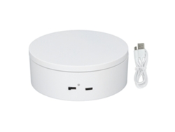 MEOIRUERY Plataforma Giratoria Eléctrica Blanca 360° con Capacidad de 3KG para Tienda