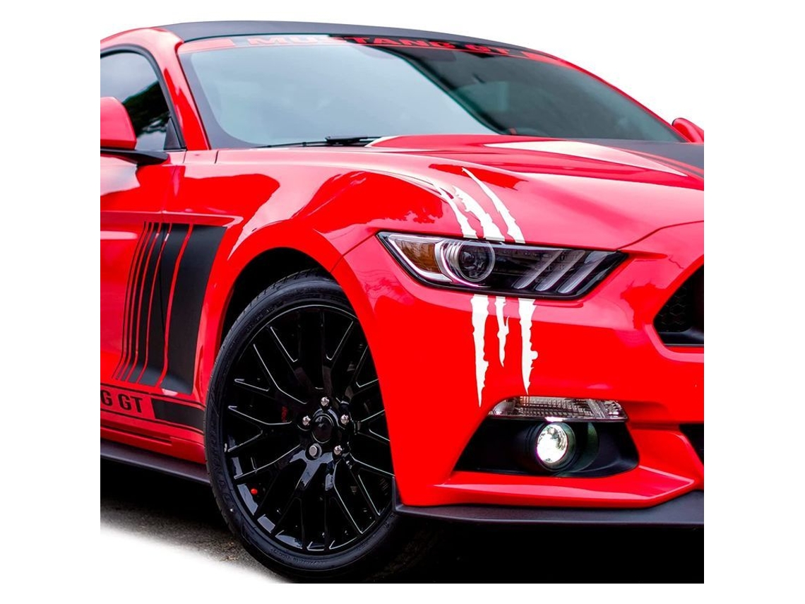 2026altiro-2 Pegatinas Impermeables Con Diseño De Garras Para Faros De Coches Deportivos (rojas)