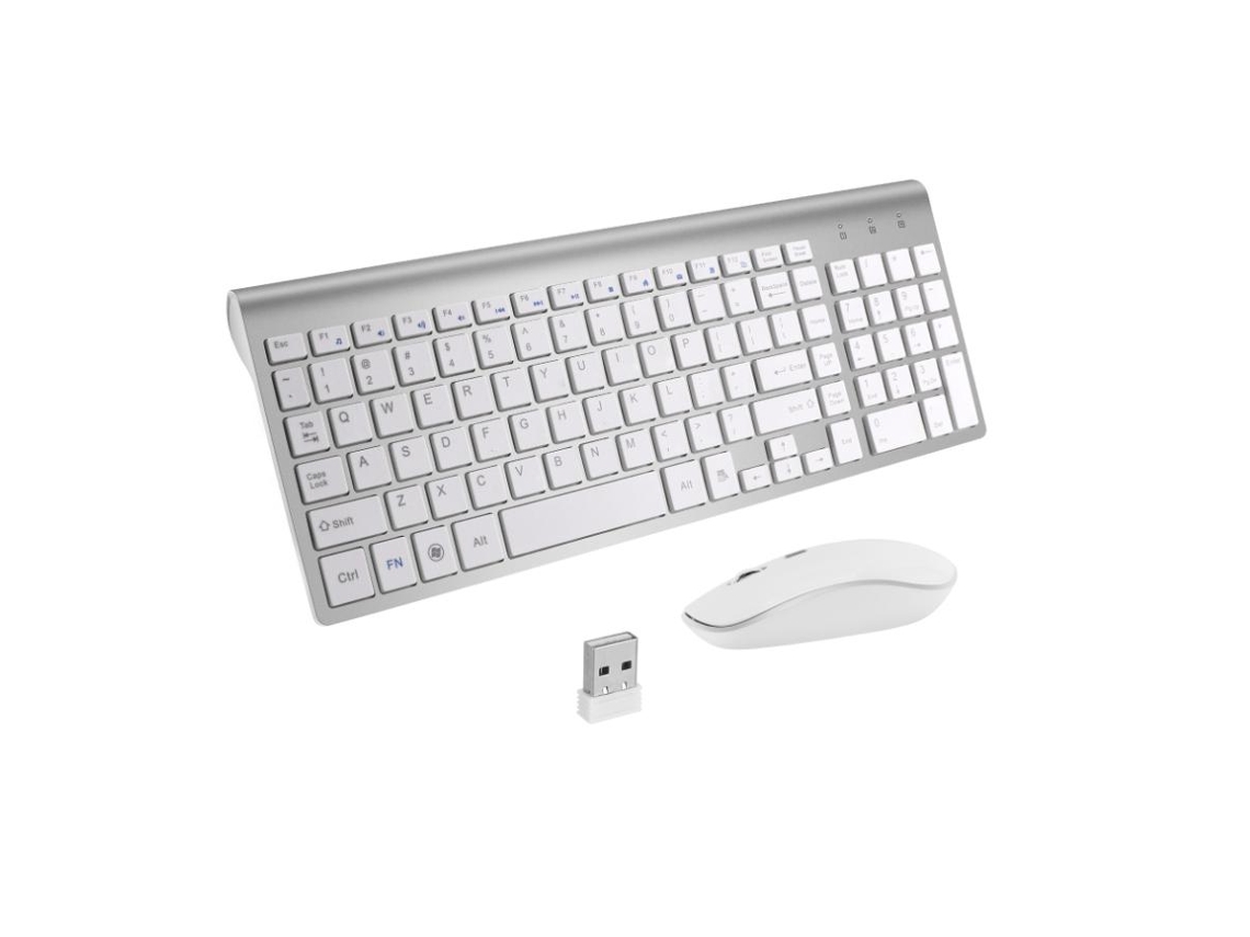 (blanco) Combo De Teclado Y Ratón Inalámbricos, Diseño Ultradelgado