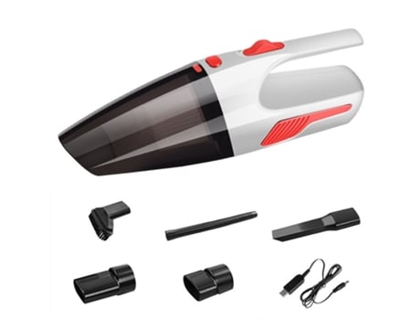 Aspiradora portátil de mano con luz LED, aspiradora en seco y húmedo con carga USB para coche y hogar, color blanco